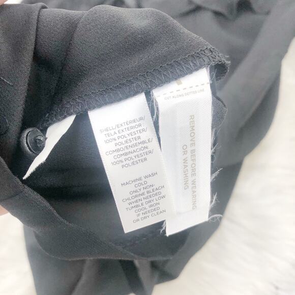 🆕 LOFT Black Sheer‎ Dot Yoke Shift Ruffle Back Button Round Neck Dress Size 14 - Picture 5 of 5